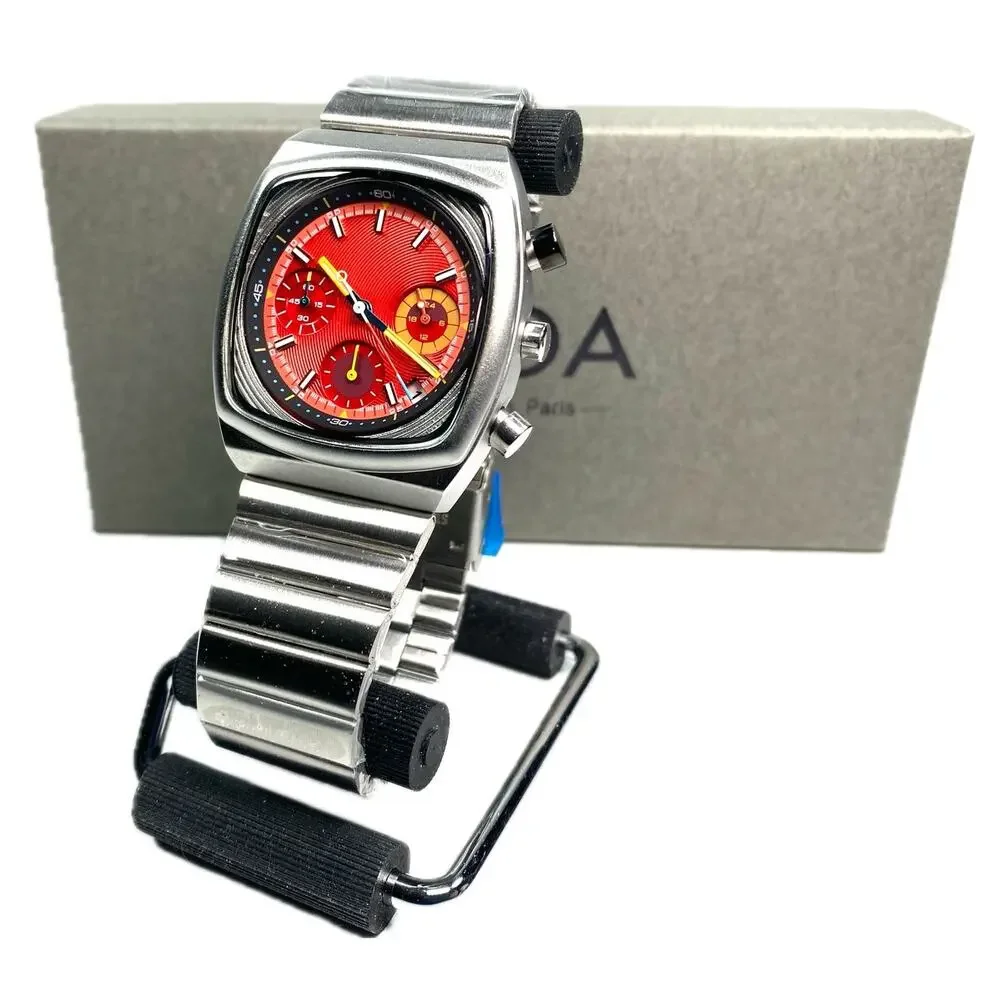 Ciloa Square Retro Vintage Style Chronograph Quartz Watch Men 38mm TV Style BNIB